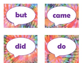 Dolch Primer Sight Word Flash Cards (Tie Dye with Purple Lettering), image 4