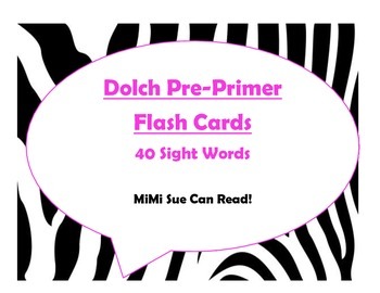 220 Dolch Sight Word Flash Cards Pre-Primer - 3rd (Zebra Hot Pink Lettering), image 3
