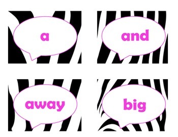 220 Dolch Sight Word Flash Cards Pre-Primer - 3rd (Zebra Hot Pink Lettering), image 4