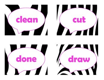 Dolch Third Grade Sight Word Flash Cards (Zebra with Hot Pink Lettering), image 3