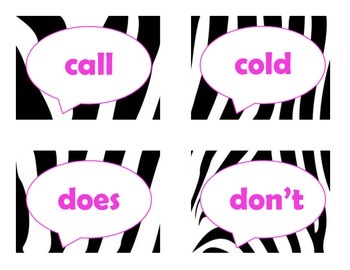 Dolch Second Grade Sight Word Flash Cards (Zebra with Hot Pink Lettering), image 4