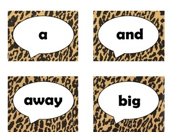 220 Dolch Sight Word Flash Cards Pre-Primer - 3rd (Cheetah/Leopard Black), image 4