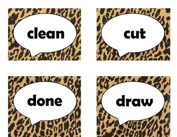 Dolch Third Grade Sight Word Flash Cards (Cheetah/Leopard with Black Lettering), image 3