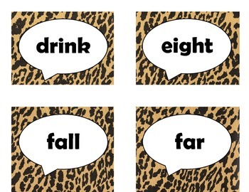 Dolch Third Grade Sight Word Flash Cards (Cheetah/Leopard with Black Lettering), image 4
