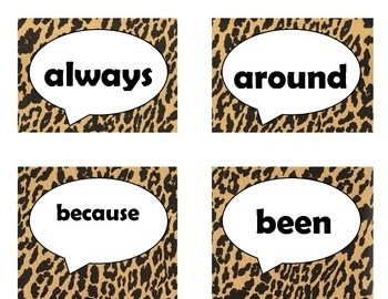 Dolch Second Grade Sight Word Flash Cards (Cheetah/Leopard with Black Lettering), image 2