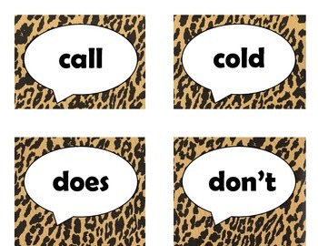 Dolch Second Grade Sight Word Flash Cards (Cheetah/Leopard with Black Lettering), image 4