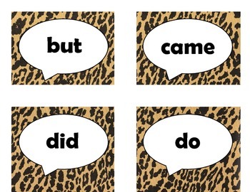 Dolch Primer Sight Word Flash Cards (Cheetah/Leopard with Black Lettering), image 4