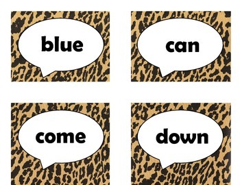 Dolch Pre-Primer Sight Word Flash Cards (Cheetah/Leopard with Black Lettering), image 3