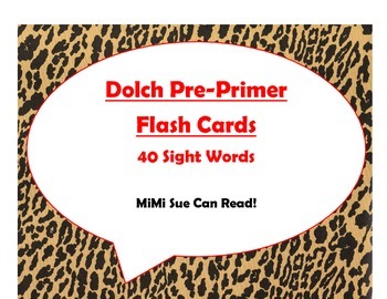 220 Dolch Sight Word Flash Cards Pre-Primer - 3rd (Cheetah/Leopard Red Letters), image 3