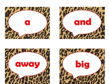 220 Dolch Sight Word Flash Cards Pre-Primer - 3rd (Cheetah/Leopard Red Letters), image 4