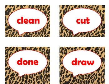 Dolch Third Grade Sight Word Flash Cards (Cheetah/Leopard with Red Lettering), image 3
