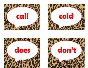 Dolch Second Grade Sight Word Flash Cards (Cheetah/Leopard with Red Lettering), image 4