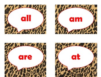 Dolch Primer Sight Word Flash Cards (Cheetah/Leopard with Red Lettering), image 2