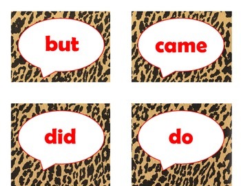 Dolch Primer Sight Word Flash Cards (Cheetah/Leopard with Red Lettering), image 4
