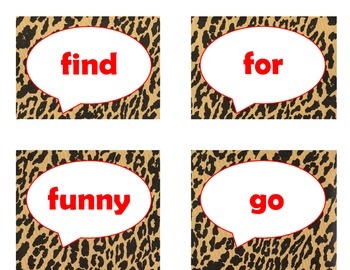 Dolch Pre-Primer Sight Word Flash Cards (Cheetah/Leopard with Red Lettering), image 4