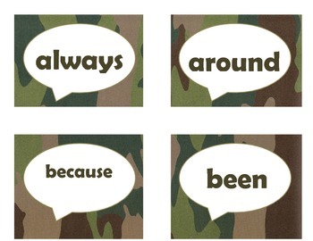 Dolch Second Grade Sight Word Flash Cards (Camo), image 2