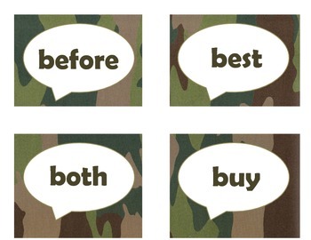 Dolch Second Grade Sight Word Flash Cards (Camo), image 3