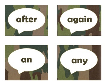 Dolch First Grade Sight Word Flash Cards (Camo), image 2