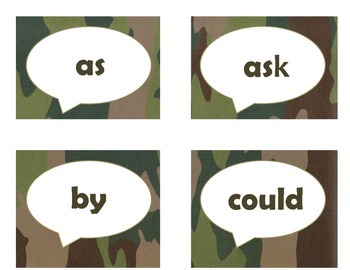 Dolch First Grade Sight Word Flash Cards (Camo), image 3