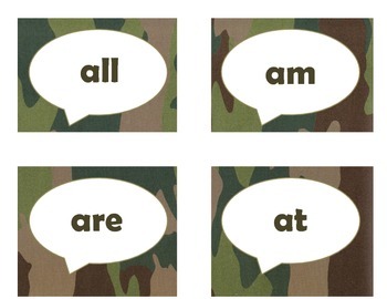 Dolch Primer Sight Word Flash Cards (Camo), image 2