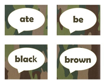 Dolch Primer Sight Word Flash Cards (Camo), image 3