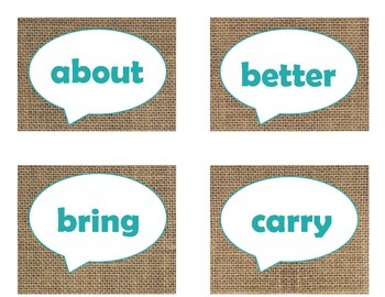 Dolch Third Grade Sight Word Flash Cards (Burlap and Turquoise), image 2
