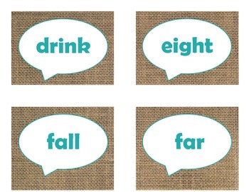 Dolch Third Grade Sight Word Flash Cards (Burlap and Turquoise), image 4