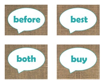 Dolch Second Grade Sight Word Flash Cards (Burlap and Turquoise), image 3