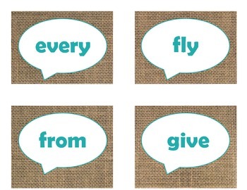 Dolch First Grade Sight Word Flash Cards (Burlap and Turquoise), image 4