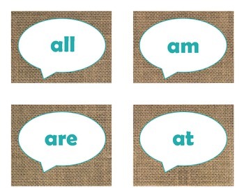 Dolch Primer Sight Word Flash Cards (Burlap and Turquoise), image 2