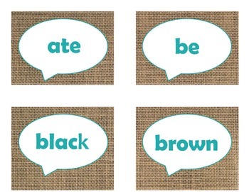 Dolch Primer Sight Word Flash Cards (Burlap and Turquoise), image 3