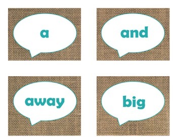 Dolch Pre-Primer Sight Word Flash Cards (Burlap and Turquoise), image 2