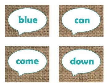 Dolch Pre-Primer Sight Word Flash Cards (Burlap and Turquoise), image 3