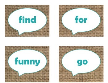 Dolch Pre-Primer Sight Word Flash Cards (Burlap and Turquoise), image 4