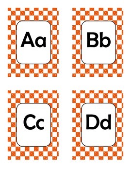 Alphabet Flash Cards   (Red Check Dots) (4 per page), image 2