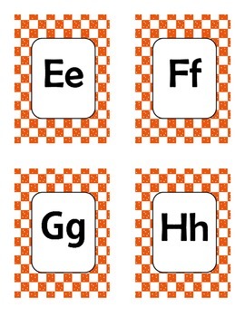 Alphabet Flash Cards   (Red Check Dots) (4 per page), image 3
