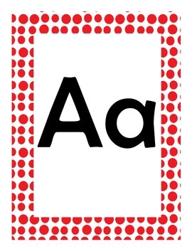 Alphabet Flash Cards/Bulletin Board Signs  (Red Dots) (Large), image 2