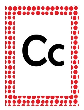Alphabet Flash Cards/Bulletin Board Signs  (Red Dots) (Large), image 4