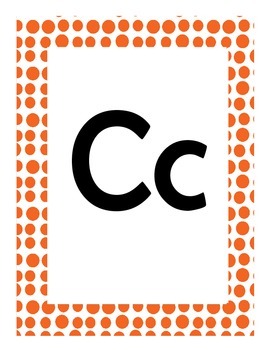 Alphabet Flash Cards/Bulletin Board Signs  (Orange Dots) (Large), image 4
