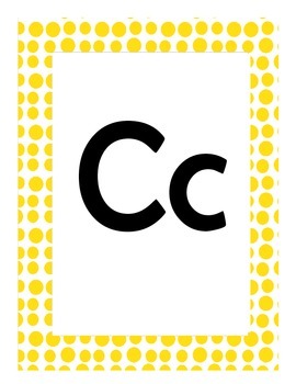 Alphabet Flash Cards/Bulletin Board Signs  (Bright Yellow Dots) (Large), image 4