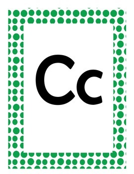 Alphabet Flash Cards/Bulletin Board Signs  (Dark Green Dots) (Large), image 4