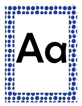 Alphabet Flash Cards/Bulletin Board Signs  (Blue Dots) (Large), image 2
