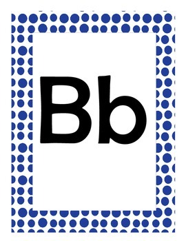 Alphabet Flash Cards/Bulletin Board Signs  (Blue Dots) (Large), image 3