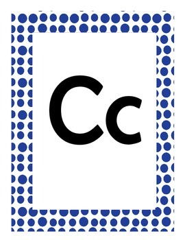 Alphabet Flash Cards/Bulletin Board Signs  (Blue Dots) (Large), image 4