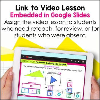Perimeter - Find the Missing Side - Engaging Google Slides with Video Lesson, image 2