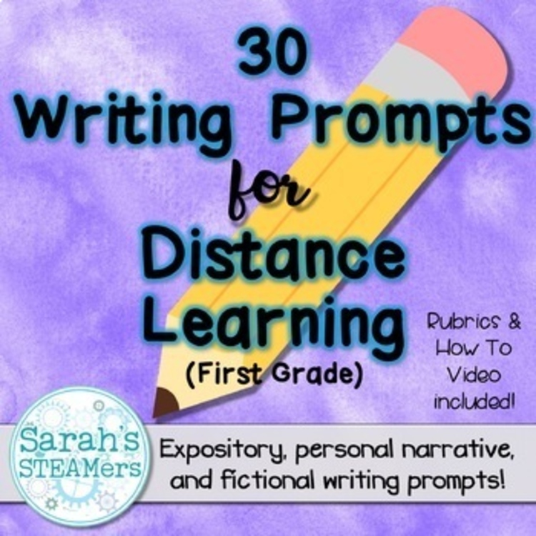 Distance Learning Expository and Narrative Writing Prompts (Google Slides, too!)