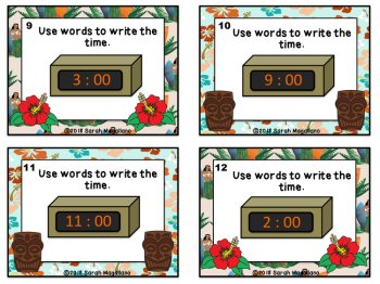 Telling Time Task Cards: Hour and Half Hour, image 4