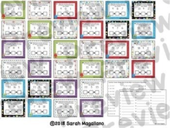 First Grade Combinations Equations Math Task Cards, image 4