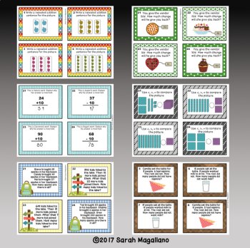 Second Grade Math Task Cards BUNDLE!, image 2