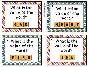 Math and Reading Task Cards: Second Grade Letter Tile Task Cards, image 2
